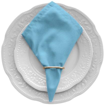 Imagem de Kit 6 Guardanapos 40cm x 40cm de Mesa Posta com Anéis Tecido Percal 180 Fios