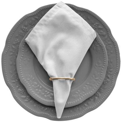 Imagem de Kit 6 Guardanapos de Mesa Posta 30cm X 30cm Com Anéis Tecido Percal 180 Fios
