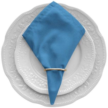 Imagem de Kit 6 Guardanapos de Mesa Posta 30cm X 30cm Com Anéis Tecido Percal 180 Fios