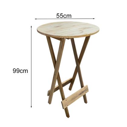 Imagem de Kit 6 Jogos de Mesas Bistrô de Madeira Dobrável com 3 Banquetas - Crua