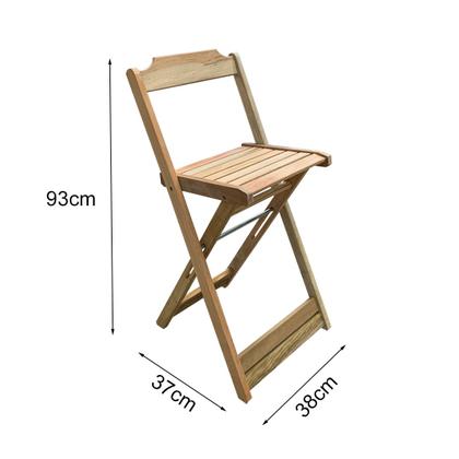 Imagem de Kit 6 Jogos de Mesas Bistrô de Madeira Dobrável com 3 Banquetas - Crua
