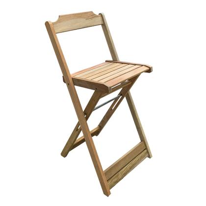 Imagem de Kit 6 Jogos de Mesas Bistrô de Madeira Dobrável com 3 Banquetas - Crua