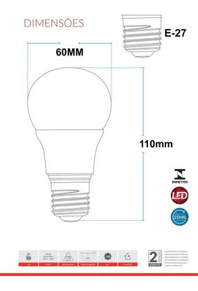 Imagem de Kit 6 Lâmpada Led 9w Bulbo Soquete E27 Bivolt Avant 6500k