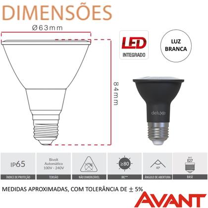 Imagem de Kit 6 Lampada Led Par20 Preto 7w Branco Frio 6500K E27 Bivolt