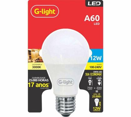 Imagem de Kit 6 lâmpadas led autovolt A60 12W 6500K G-Light