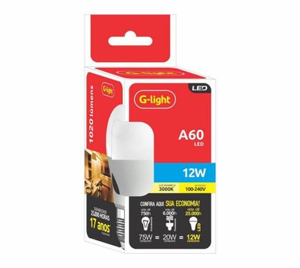 Imagem de Kit 6 lâmpadas led autovolt A60 12W 6500K G-Light