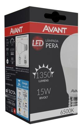 Imagem de Kit 6 Lâmpadas Led Bulbo Pera Bivolt 15w Luz Branca Avant