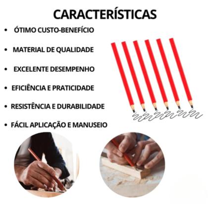Imagem de Kit 6 Lápis Carpinteiro Profissional Marceneiro Pedreiro