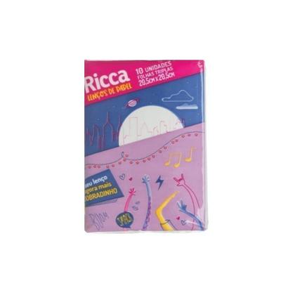 Imagem de Kit 6 Lenços de Papel Mini Ricca 10 Unidades Limpeza Geral