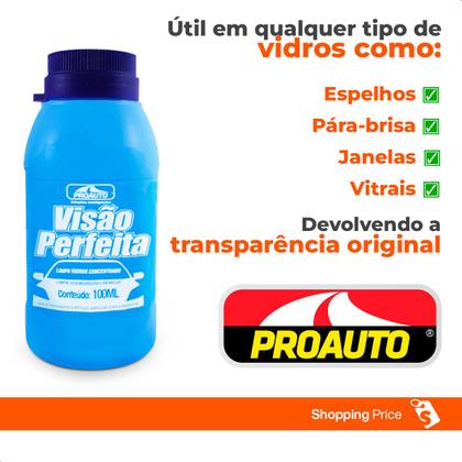 Imagem de Kit 6 Limpa Vidros Automotivo Parabrisa Concentrado Proauto 100ml
