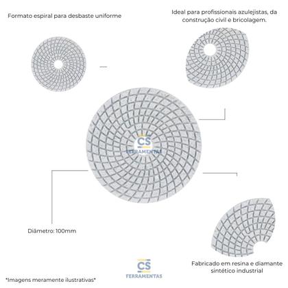Imagem de Kit 6 Lixas Diamantadas 800 + Suporte Sem Pino Hessen