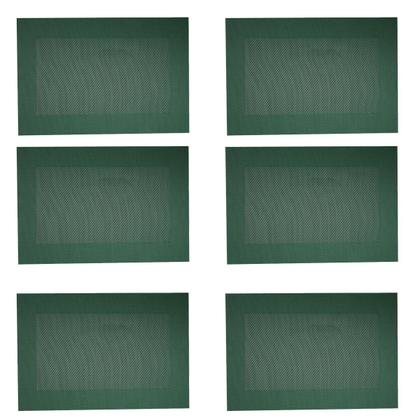 Imagem de Kit 6 Lugar Americano Frame 45X30Cm Verde Prático Resistente