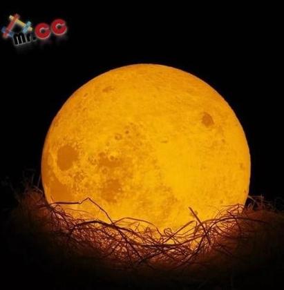 Imagem de Kit 6 Luminária Lua Cheia 14cm 3d Abajur Led  4cores