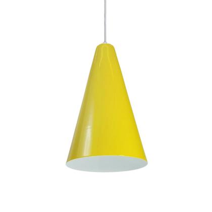 Imagem de Kit 6 Luminária Pendente Cone Com Interior Branco Brilho Com Fiação 110/220v