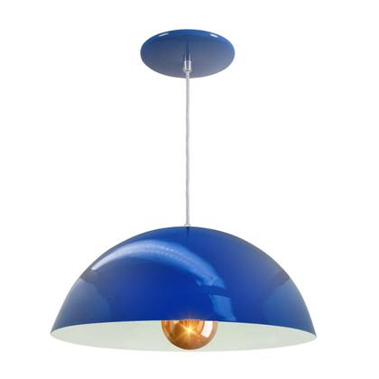 Imagem de Kit 6 Luminária Pendente Meia Lua 34cm Com Interior Branco Brilho Com Fiação 110/220v