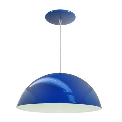 Imagem de Kit 6 Luminária Pendente Meia Lua 34cm Com Interior Branco Brilho Com Fiação 110/220v