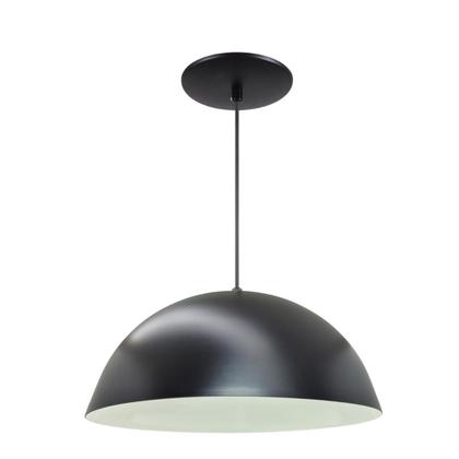 Imagem de Kit 6 Luminária Pendente Meia Lua 34cm Com Interior Branco Brilho Com Fiação 110/220v