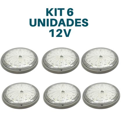 Imagem de Kit 6 Luminárias Interna Motor Home Ambulancia 12v 13W Led