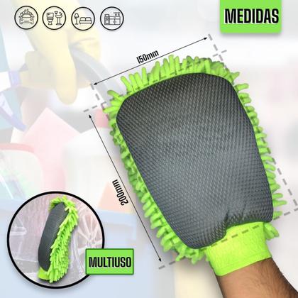 Imagem de Kit 6 Luva Esponja Microfibra Automotiva Uso Geral Lavagem