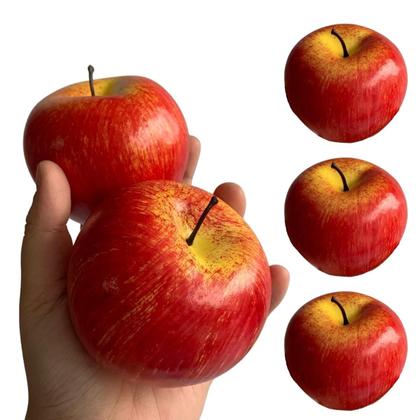 Imagem de Kit 6 Maçã gala Rajada Artificial para Atacado Decoração Elegante e Sem Cheiros fruta falsa - DE0623