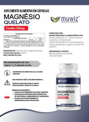 Imagem de KIT 6 MAGNÉSIO QUELATO 60 CÁPS de 500 MG MUWIZ