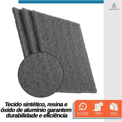 Imagem de Kit 6 Manta Lixa Abrasiva Fina Cinza 225X110Mm - Starfer