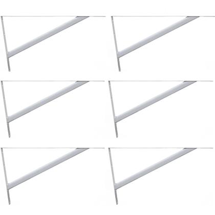 Kit 6 Mão Francesa Cantoneira Suporte Ferro Prateleiras Extra Forte Reforçada Branca 50 Cm Paredes - Hayner Imagem de Kit 6 Mão Francesa Cantoneira Suporte Ferro Prateleiras Extra Forte Reforçada Branca 50 Cm Paredes