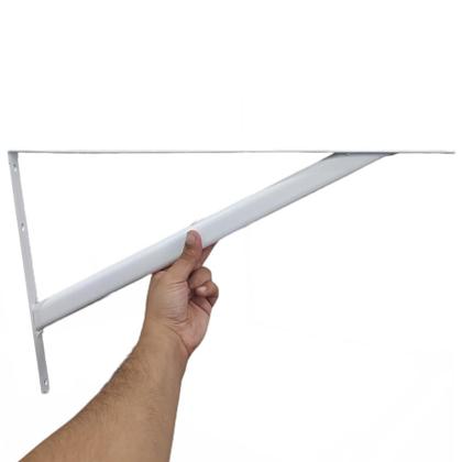 Kit 6 Mão Francesa Cantoneira Suporte Ferro Prateleiras Extra Forte Reforçada Branca 50 Cm Paredes - Hayner Imagem de Kit 6 Mão Francesa Cantoneira Suporte Ferro Prateleiras Extra Forte Reforçada Branca 50 Cm Paredes