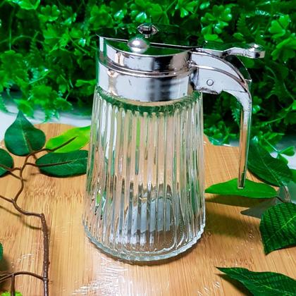 Imagem de Kit 6 Meleiras Porta Mel de Vidro com Dosador Inox Euro Home