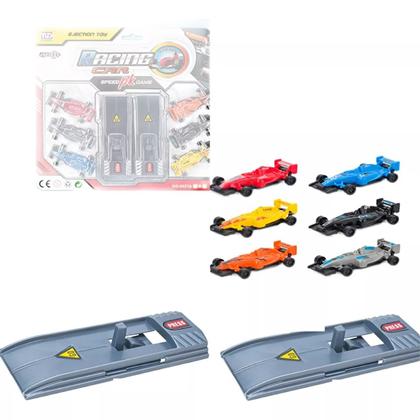 Imagem de Kit 6 Mini Carrinhos De Formula 1 Com 2 Pistas Ejetoras Infantil