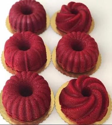 Imagem de Kit 6 Mini Formas Bolo Vulcão Torta Suíça Decorada Com Furo