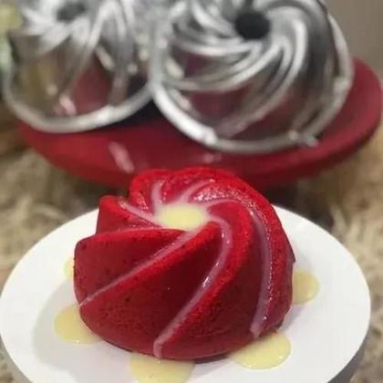 Imagem de Kit 6 Mini Formas Bolo Vulcão Torta Suíça Decorada Com Furo