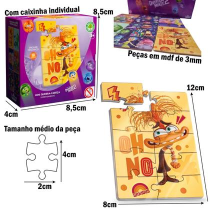 Imagem de Kit 6 Mini Quebra Cabeça Divertida Mente 2 Disney Pixar MDF