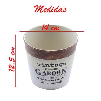Imagem de Kit 6 Mini Vasos De Planta Cachepot Estampados Decorados 12,5cm