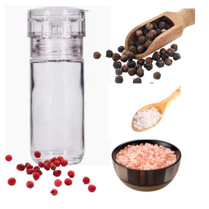 Imagem de Kit 6 Moedor Vidro 100ml c/ Moedor Plástico Sal Pimenta e Temperos Super Prático