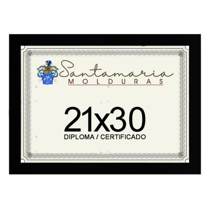 Imagem de Kit 6 Molduras Porta Diploma Certificado A4 21x30 Preto