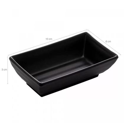 Imagem de Kit 6 Molheira Porta Shoyo Retangular De Melamina Toquio 60ml
