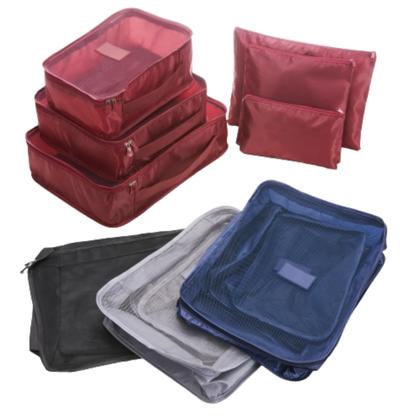 Imagem de Kit 6 Necessaires Viagem Nylon Impermeável Organização Praticidade