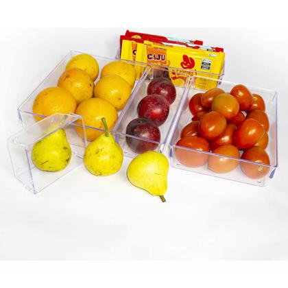 Imagem de Kit 6 Organizador Modular Multiuso Gaveta Geladeira Porta Maquiagem Acrilico