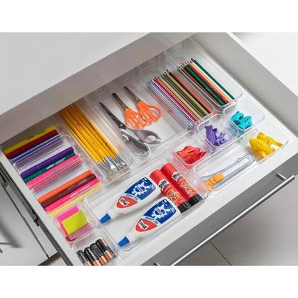 Imagem de Kit 6 Organizador Modular Multiuso Gaveta Geladeira Porta Maquiagem Acrilico