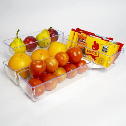 Imagem de Kit 6 Organizador Modular Multiuso Gaveta Geladeira Porta Maquiagem Acrilico