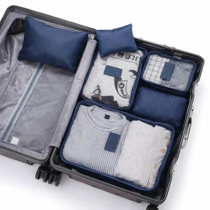 Imagem de Kit 6 Organizadores de Mala para Viagem Cinza