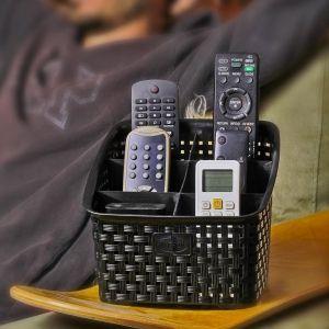 Imagem de Kit 6 Organizadores Multiuso Rattan Com 6 Divisórias Preto