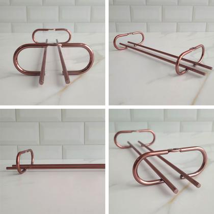 Imagem de Kit 6 Organizadores Porta Taças 25cm Suportes Para Pendurar Taças Rose Gold