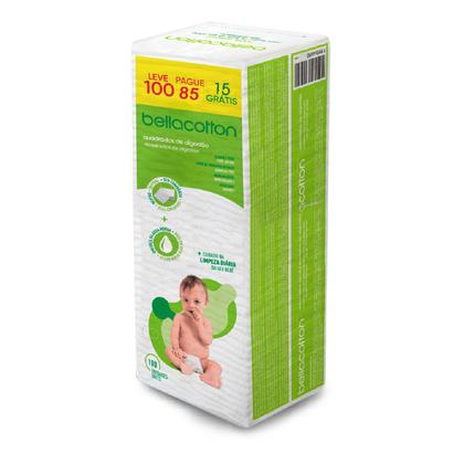 Imagem de Kit 6 Pacotes de Quadrado de Algodão Bellacotton Bebê 600 unidades 