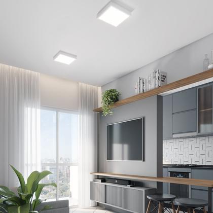 Imagem de Kit 6 Painel Led Sobrepor Quadrado 24w 6500K Bivolt Casa Comércio Avant