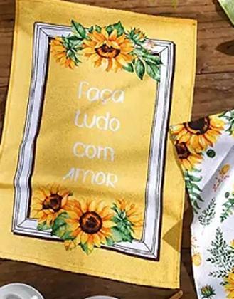 Imagem de Kit 6 Panos de Copa Felpudo Estampado Dohler Girassol