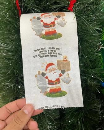 Imagem de Kit 6 Papel Higiênico Papai Noel Decorativo Sonhos Natalinos