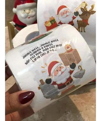 Imagem de Kit 6 Papel Higiênico Papai Noel Decorativo Sonhos Natalinos