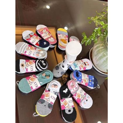 Imagem de Kit 6 Pares de Meias Feminina com Orelhinhas Cores Sortidas klv596